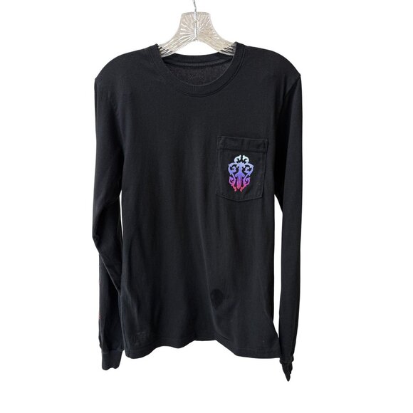 Chrome Hearts Black Long Sleeve Shirt With Pocket & Colorful Graphics - Picture 1 of 15